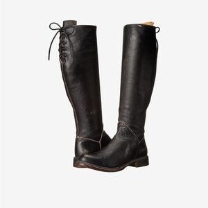 Black Leather Knee-High Boots